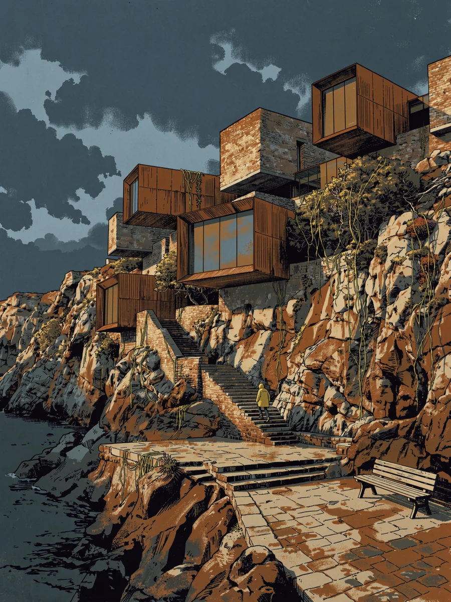 Dreamy illustrated architectural result.