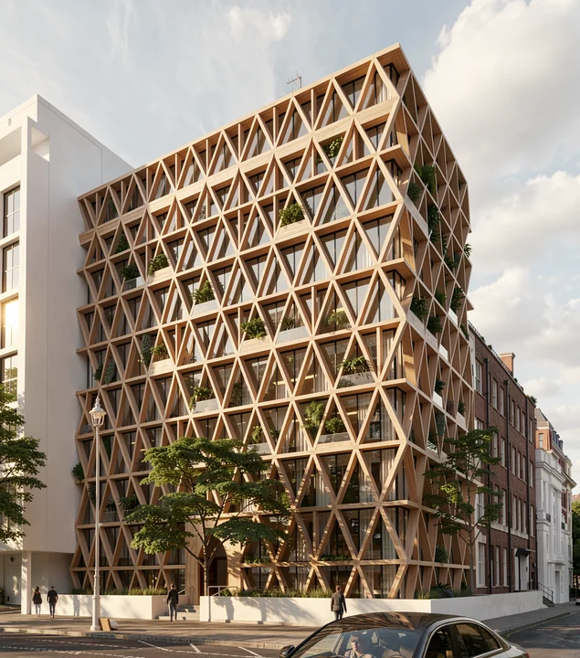Exterior LoRA workflow result showing a facade renovation concept.