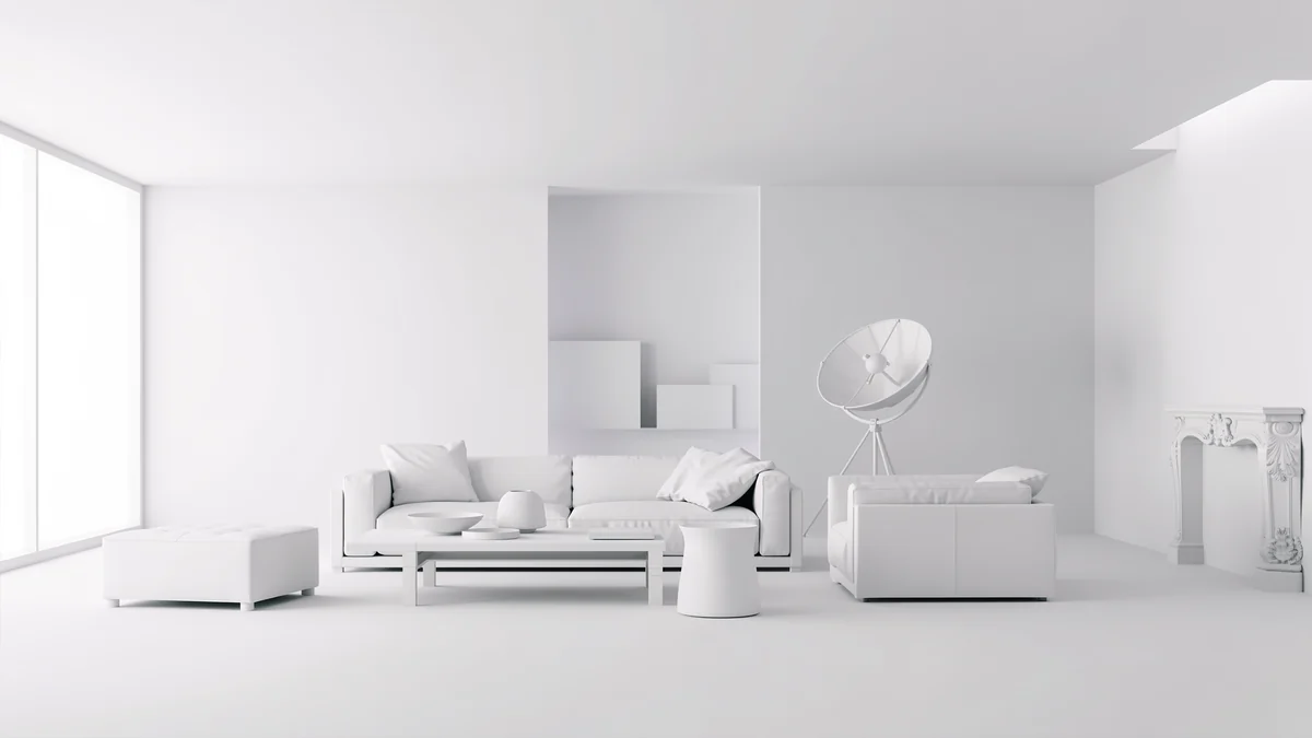 Interior white-box layout.